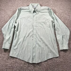 Vintage Brooks Brothers 346 Shirt Men 17.5-4/5 Plaid Slim Fit Classiccore Pocket